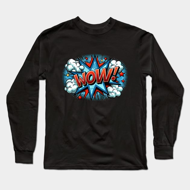 Bold and Brilliant: Comic Book 'WOW! Long Sleeve T-Shirt by TooplesArt